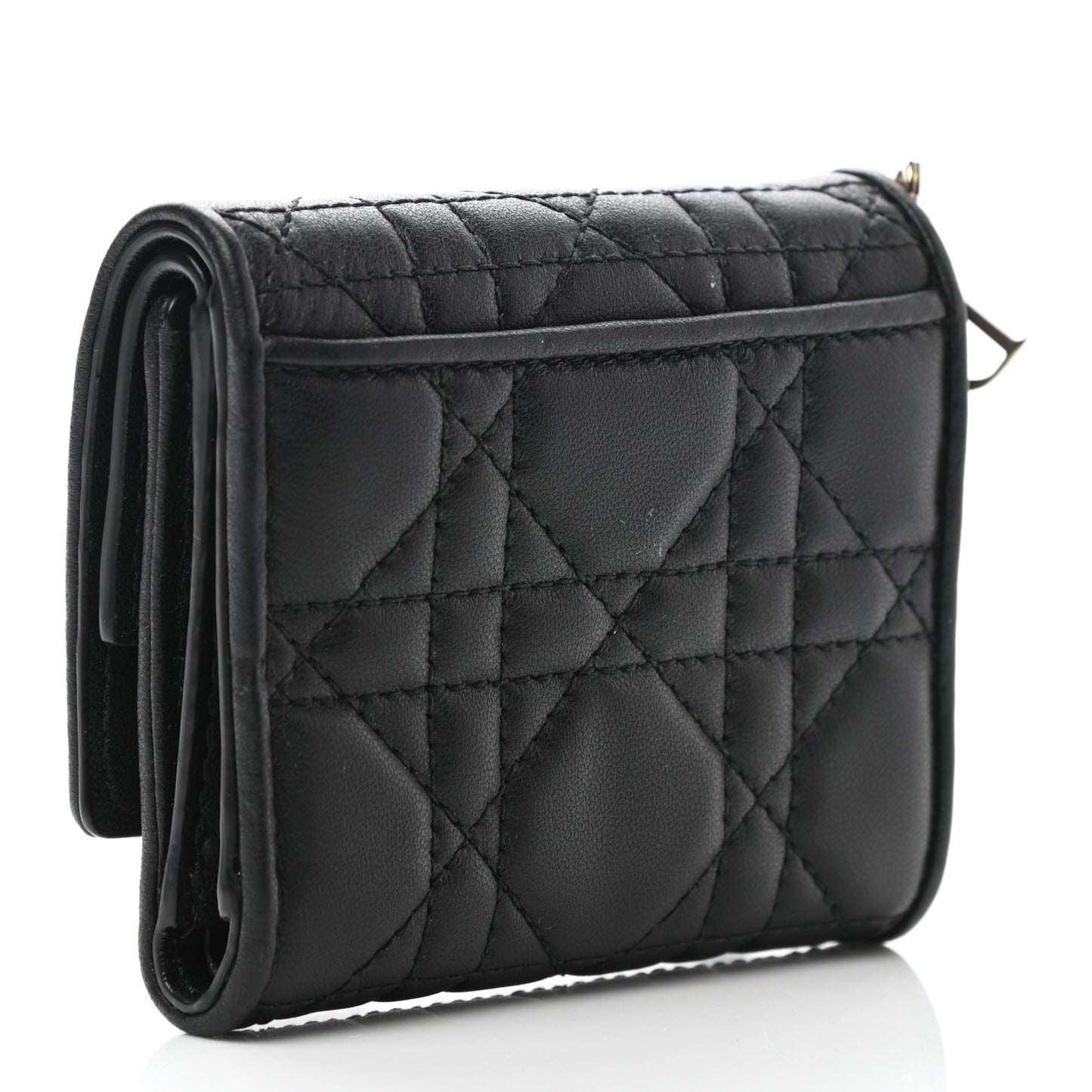 Lambskin Cannage Lady Dior Lotus Wallet Black