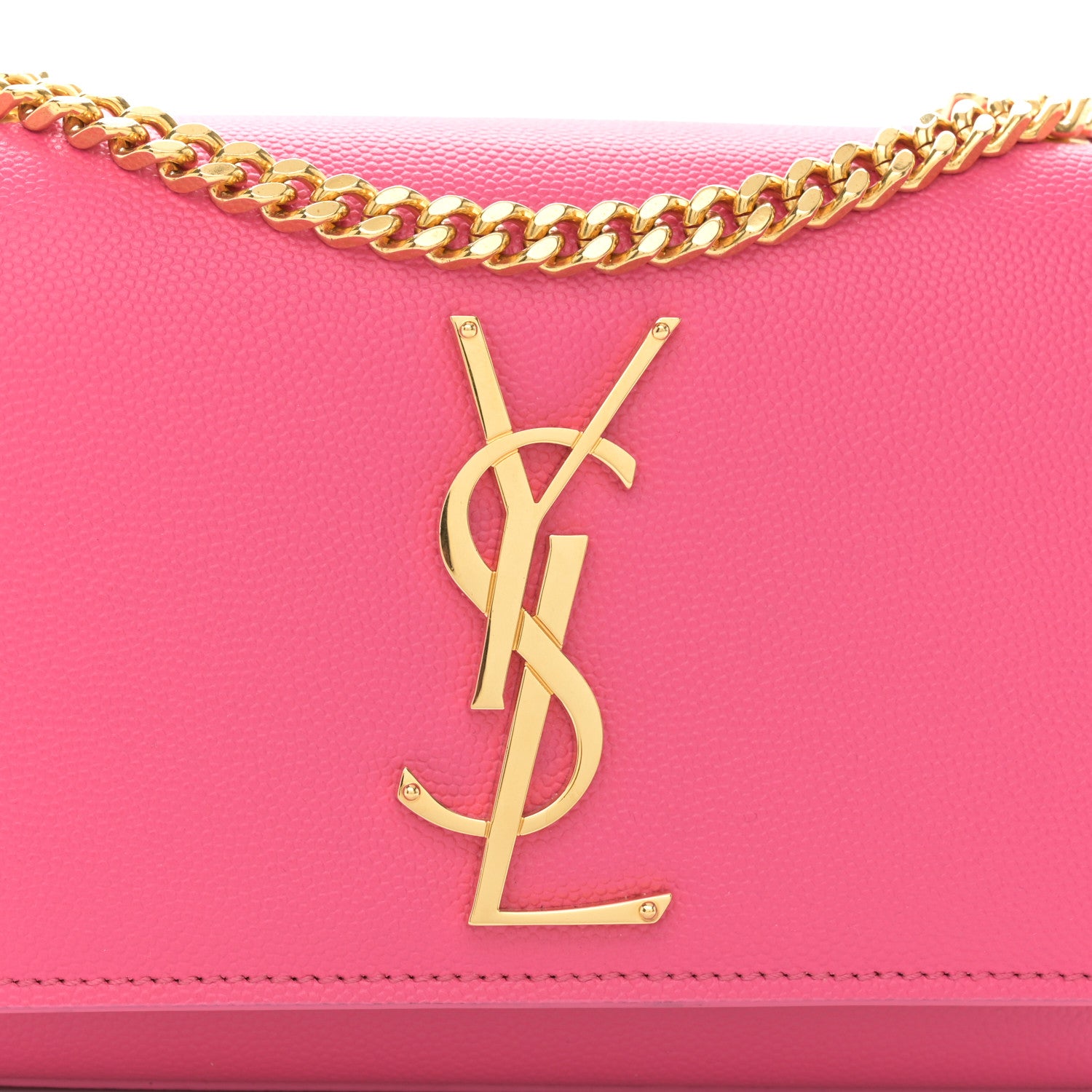 Saint Laurent Grain De Poudre Small Monogram Kate Satchel Bubblegum 6 of 9