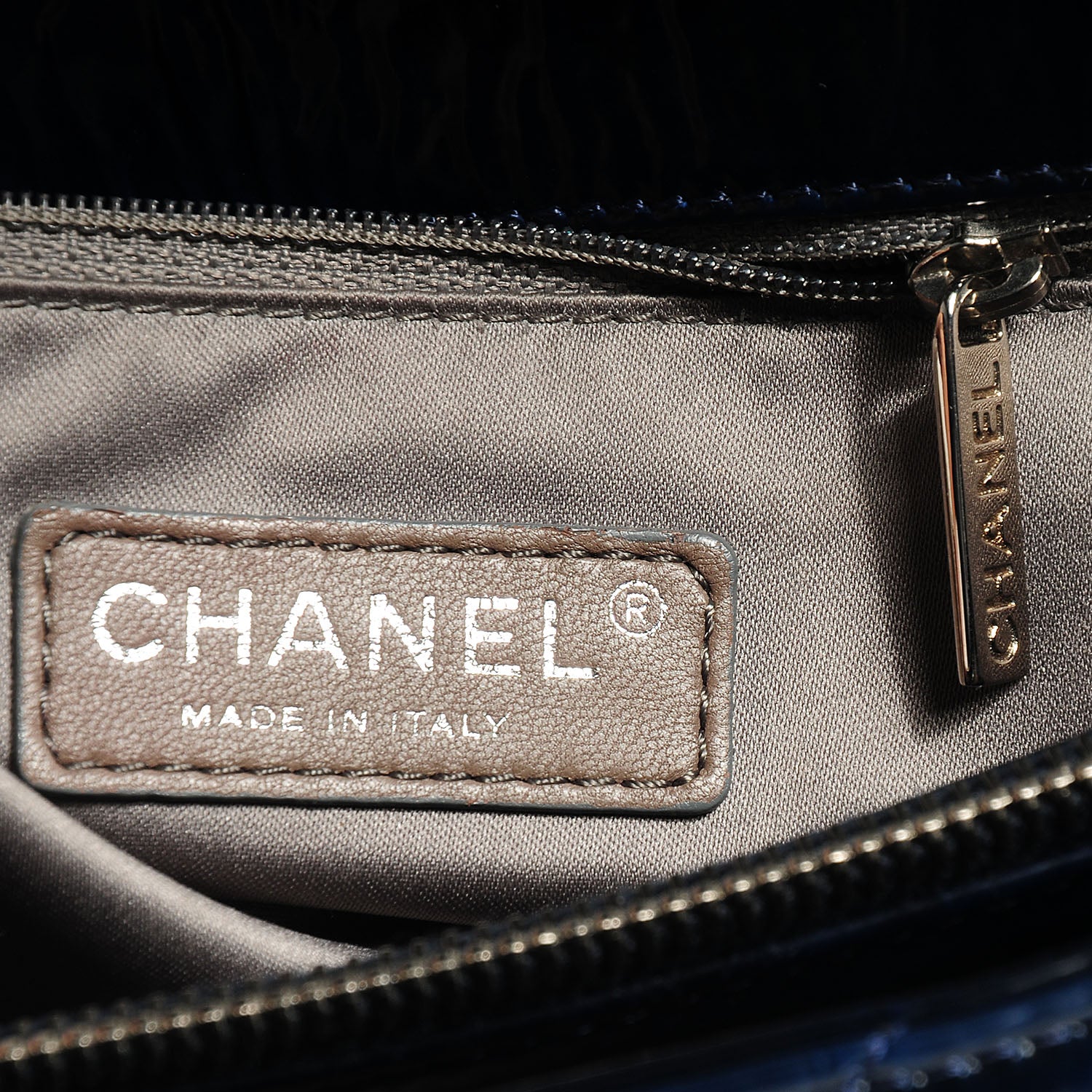 Chanel Patent Quilted XL Flap Navy Blue 8 of 9
