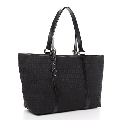 Fendi Zucchino Large Charm Shopping Tote Black 2 of 11