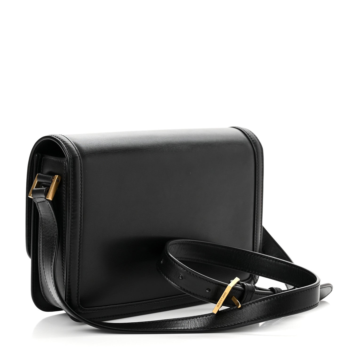Saint Laurent Box Calfskin Monogram Medium Solferino Satchel Black 3 of 10