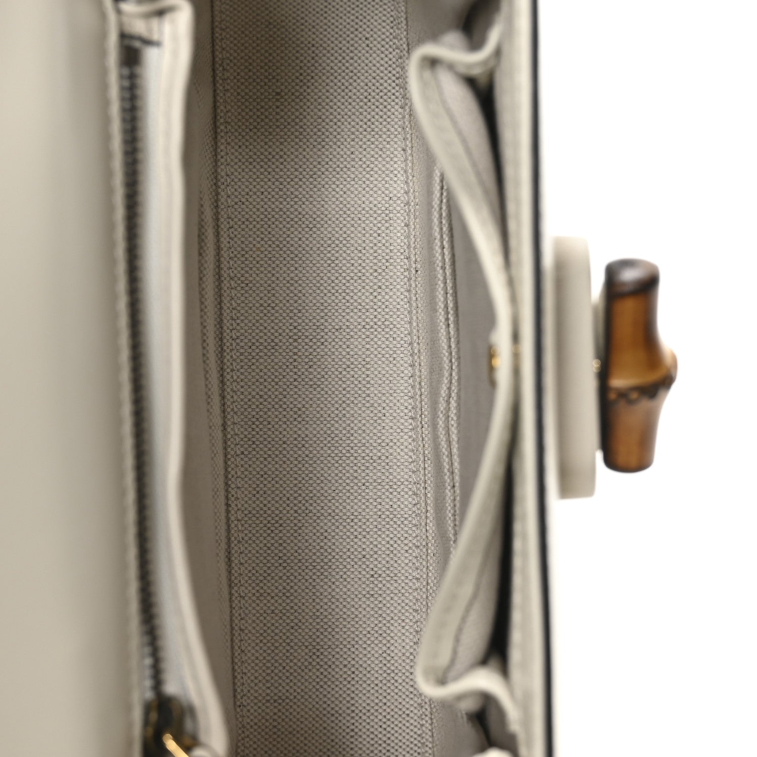 Gucci Boarded Dyana Lux Calfskin Web Small Bamboo 1947 Top Handle Bag Mystic White 6 of 11