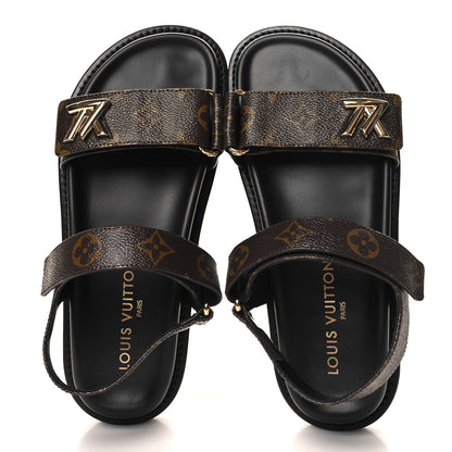 Louis Vuitton Monogram LV Sunset Comfort Flat Sandals 38 Cacao Brown 2 of 9