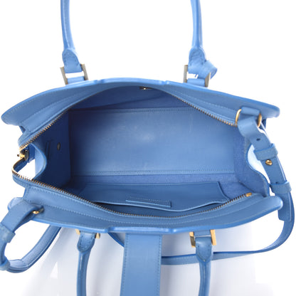 Saint Laurent Calfskin Monogram Baby Cabas Blue Glacier 7 of 9