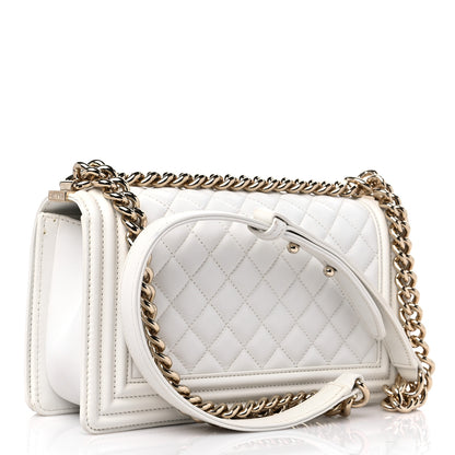 Chanel Calfskin Quilted Medium Boy Flap White 3 of 13