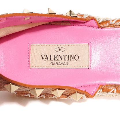 Valentino Garavani Grained Calfskin Rockstud Ankle Wrap Espadrille Flats 41 Light Cuir 6 of 7