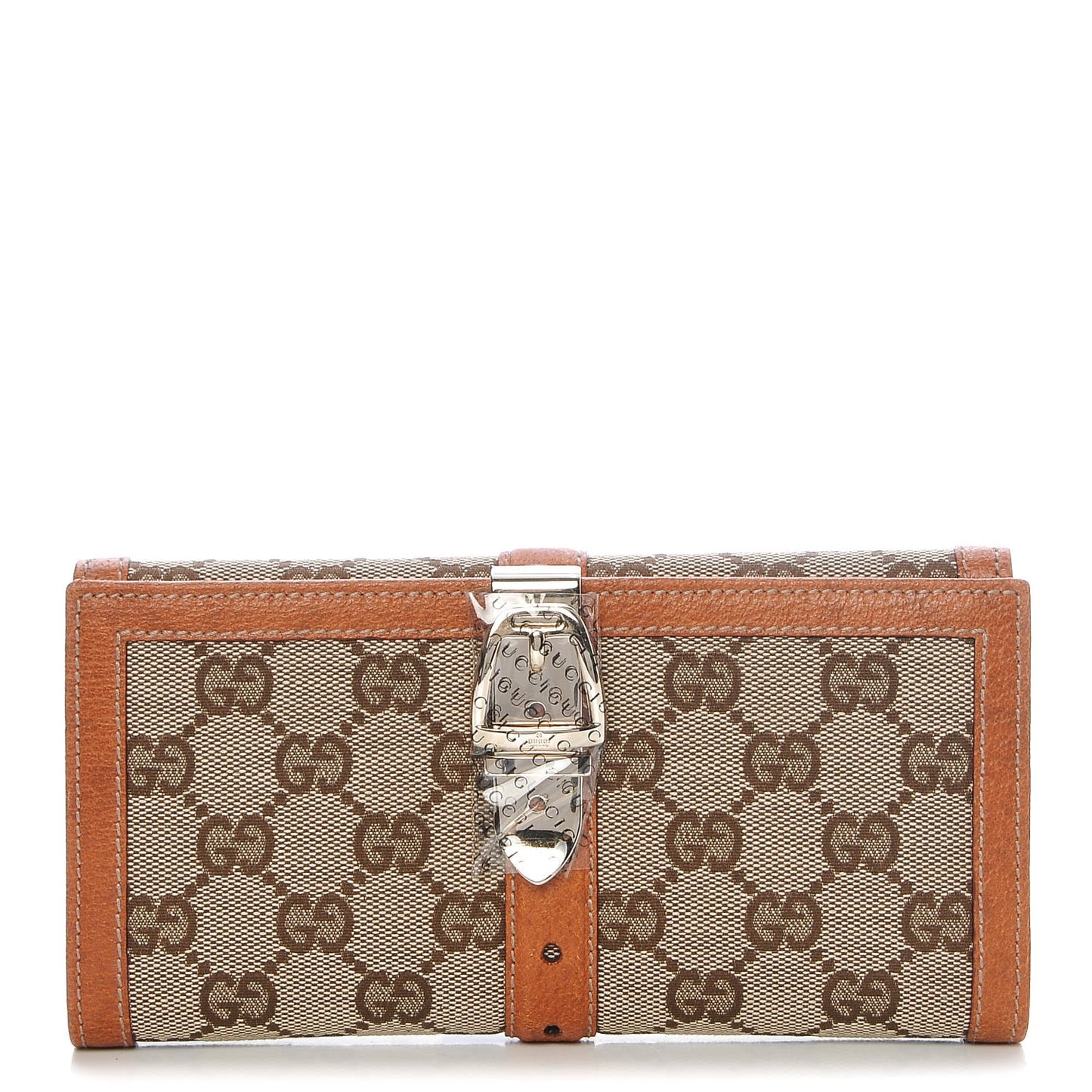 Monogram Buckle Continental Wallet Brown
