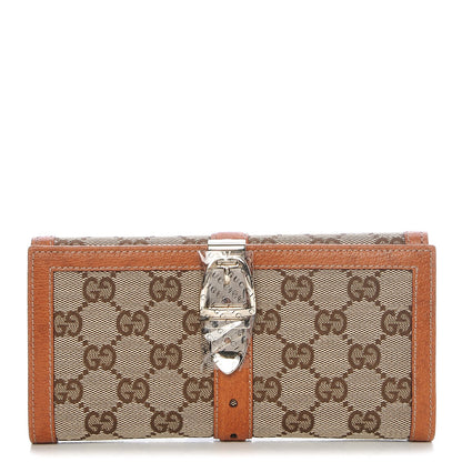 Gucci Monogram Buckle Continental Wallet Brown 1 of 8