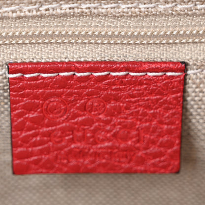 Gucci Dollar Calfskin Medium Interlocking G Top Handle Shoulder Bag Red 6 of 10