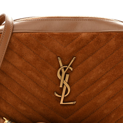 Saint Laurent Suede Matelasse Monogram Lou Camera Bag Cinnamon 7 of 12