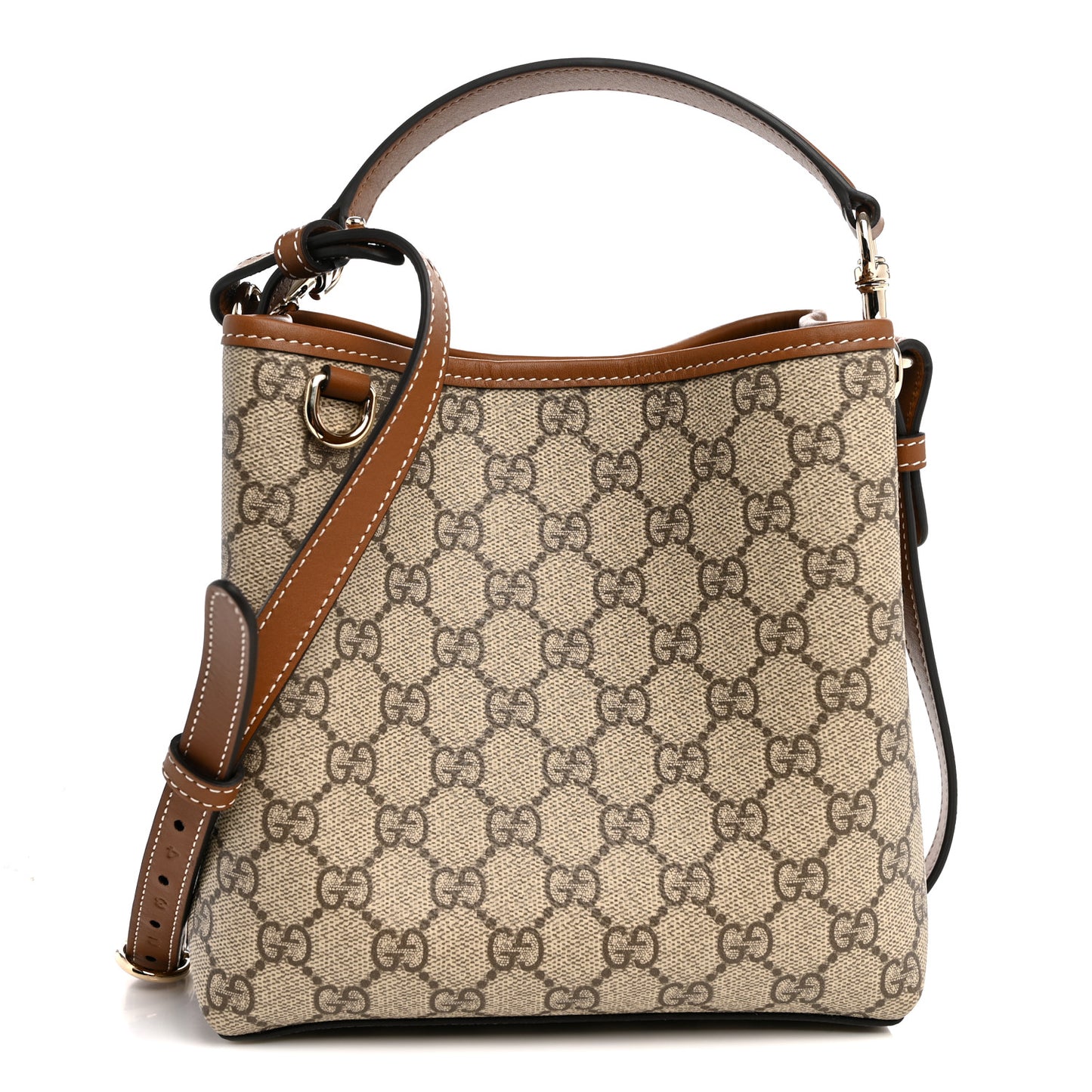 GG Supreme Monogram Emblem Small Shoulder Bag Beige Ebony Sundial