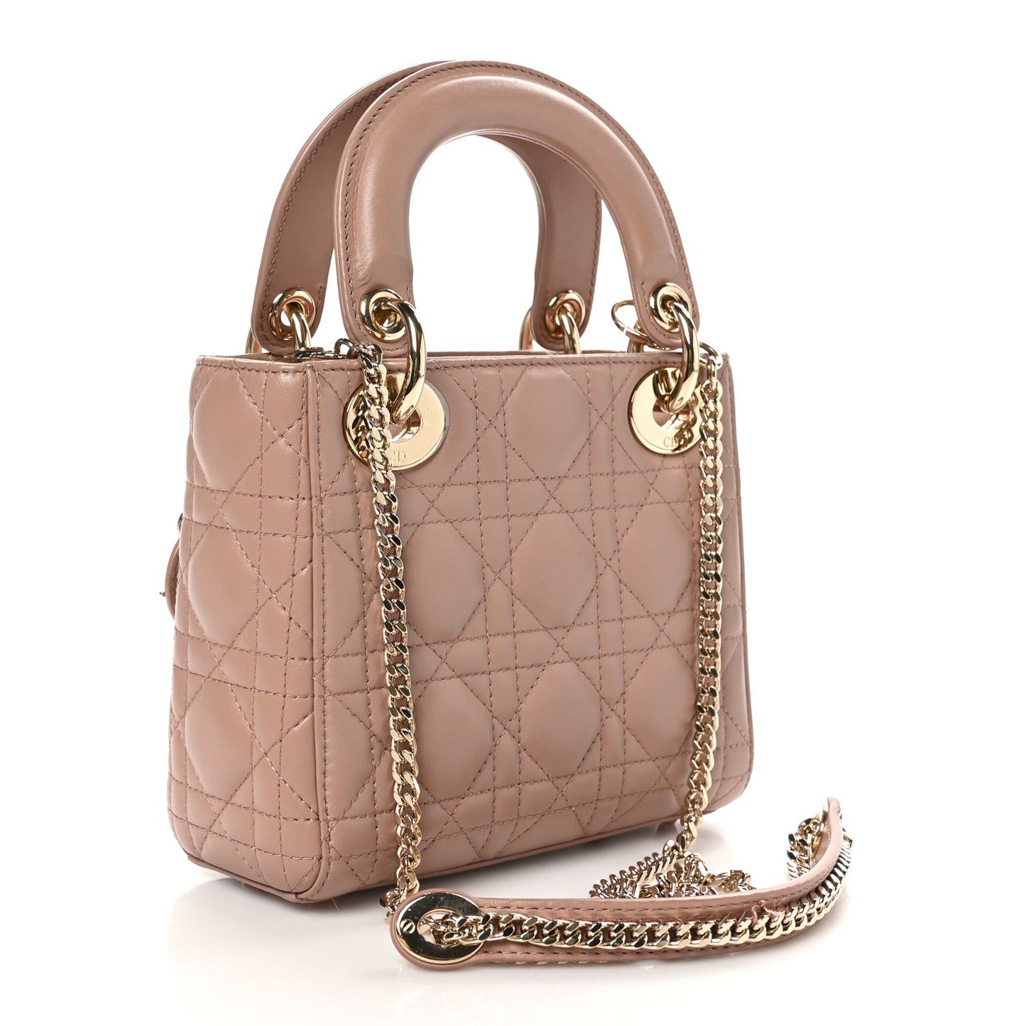 Lambskin Cannage Mini Lady Dior Blush