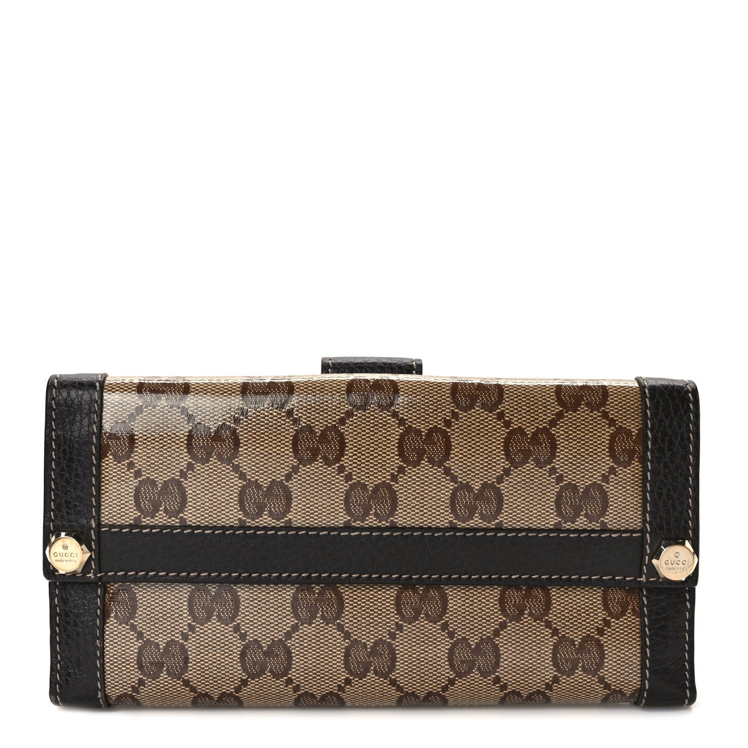 Gucci Crystal Monogram Continental Charmy Wallet Brown 1 of 9