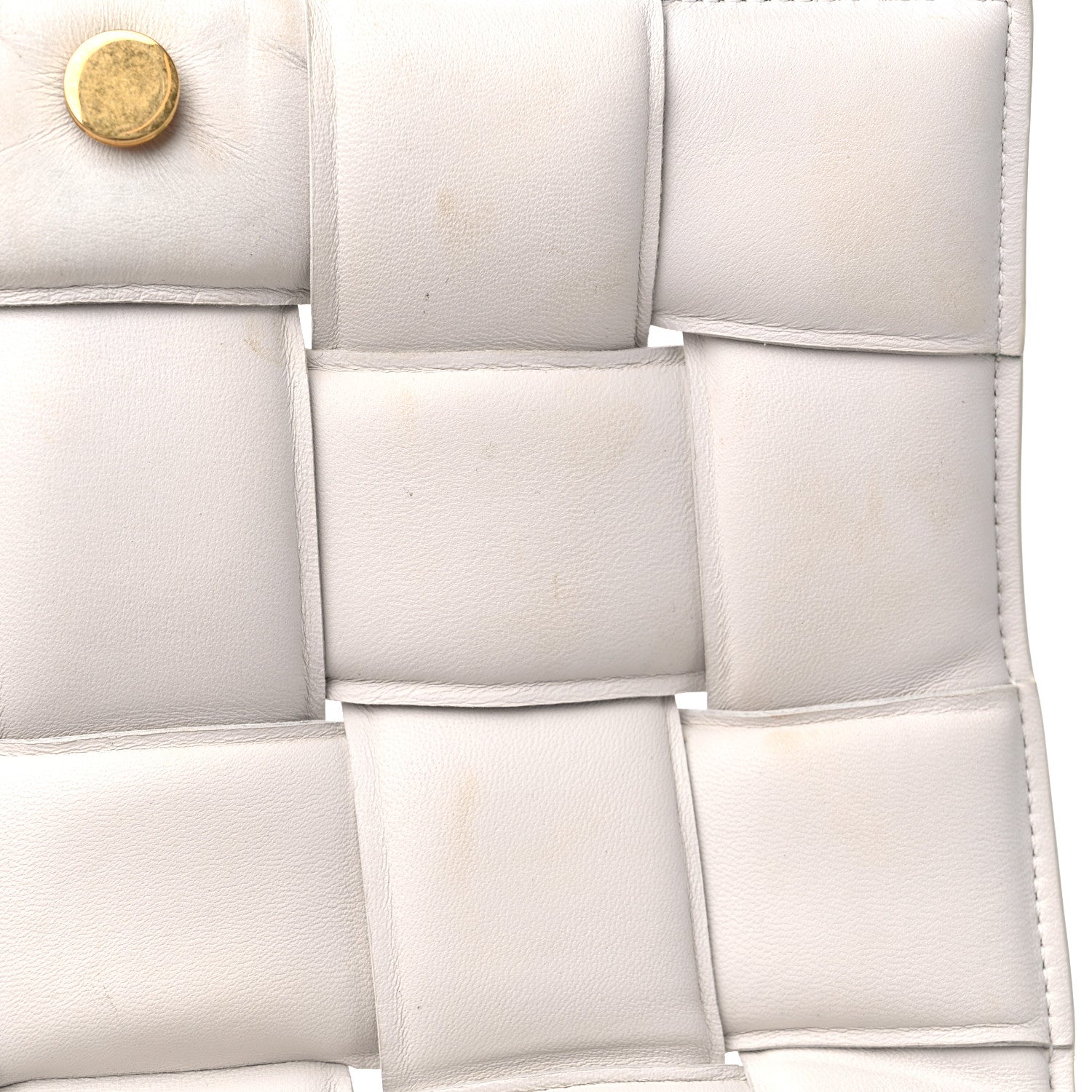 Bottega Veneta Lambskin Maxi Intreccio Padded Chain Cassette Crossbody Bag White 10 of 13