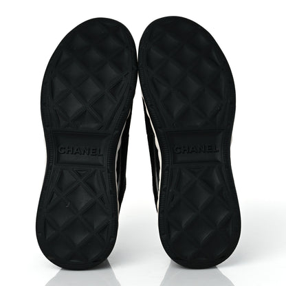 Chanel Velvet Calfskin Mixed Fibers CC Sneakers 40.5 Black 5 of 8