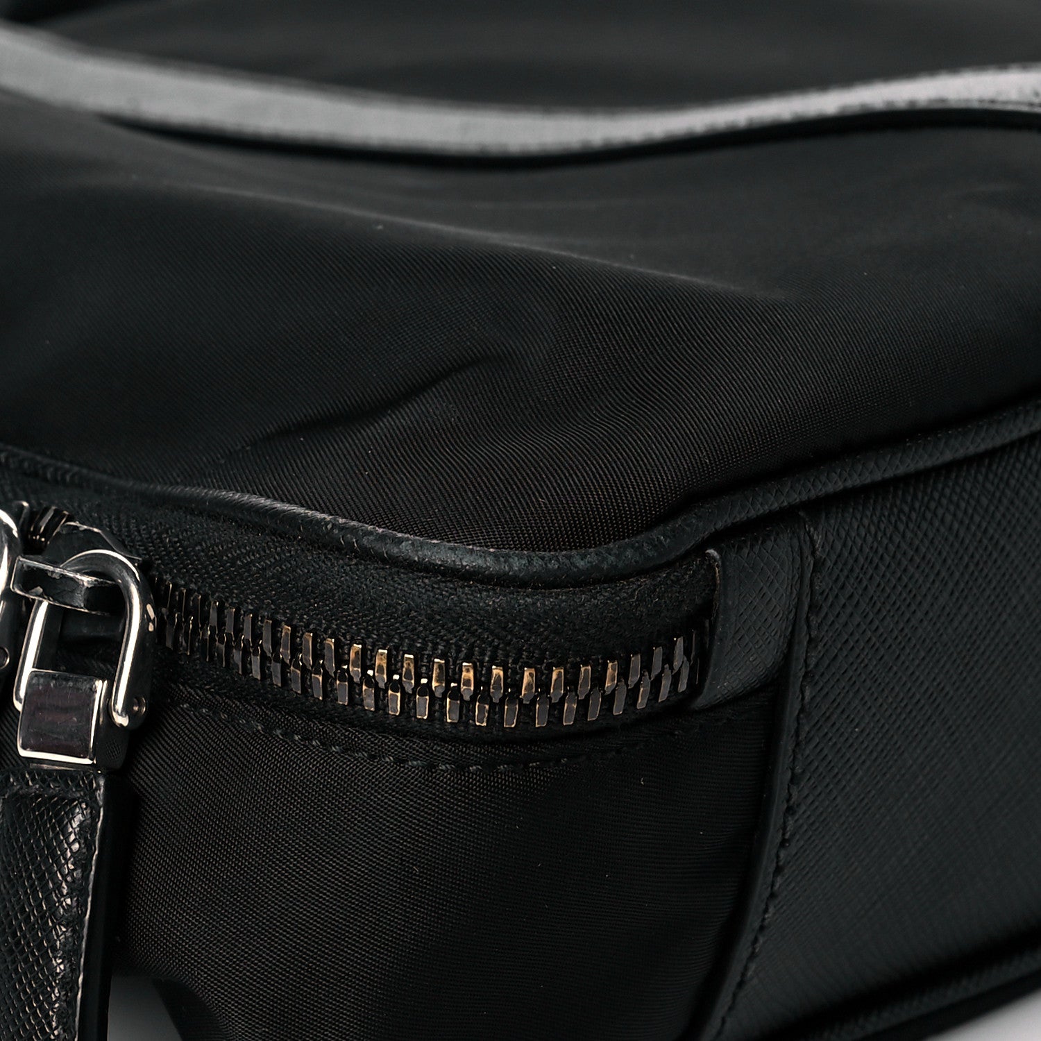 Prada Tessuto Nylon Saffiano Metal Triangle Logo Work Bag Black 6 of 15