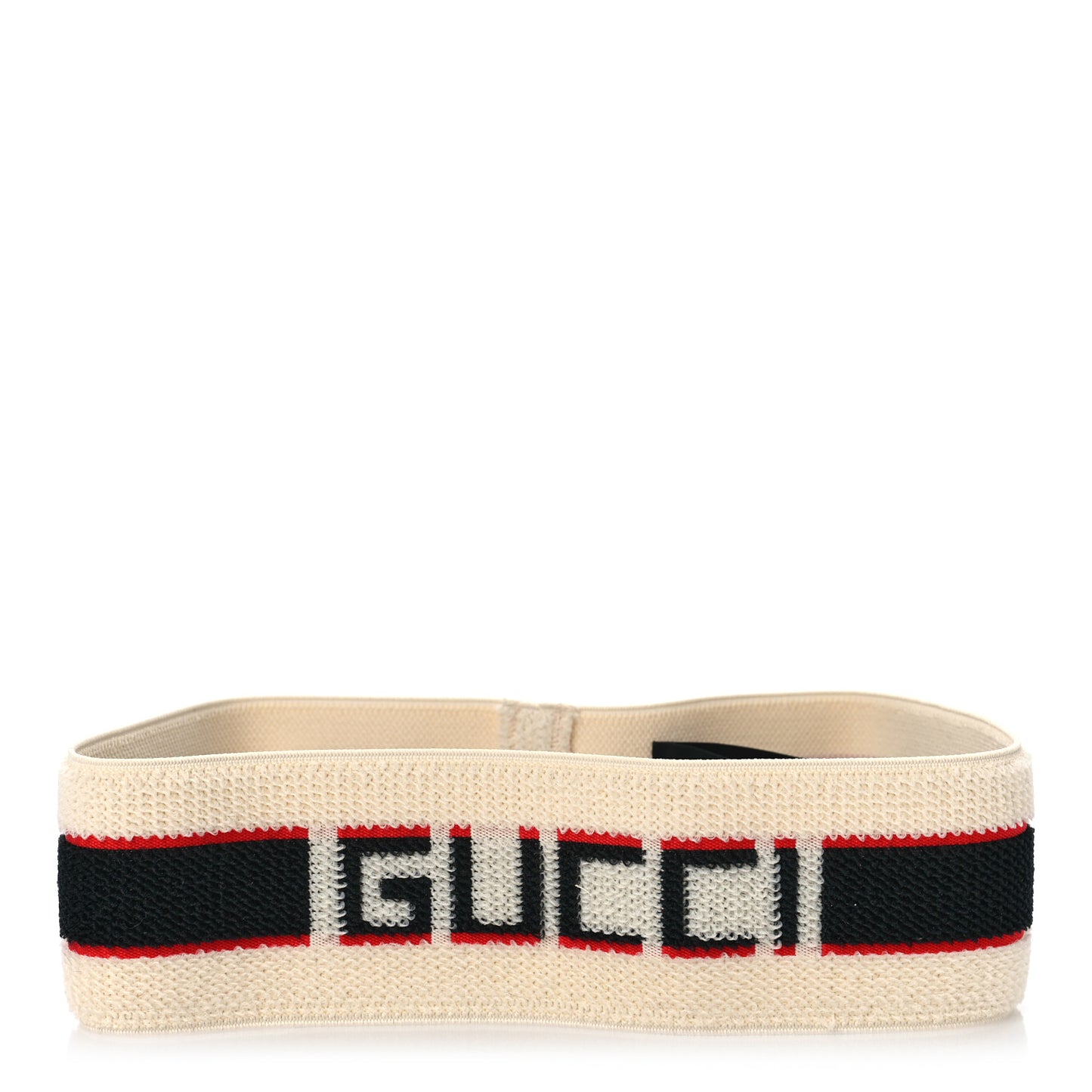 Cotton Logo Headband and Wrist Set White Navy Red