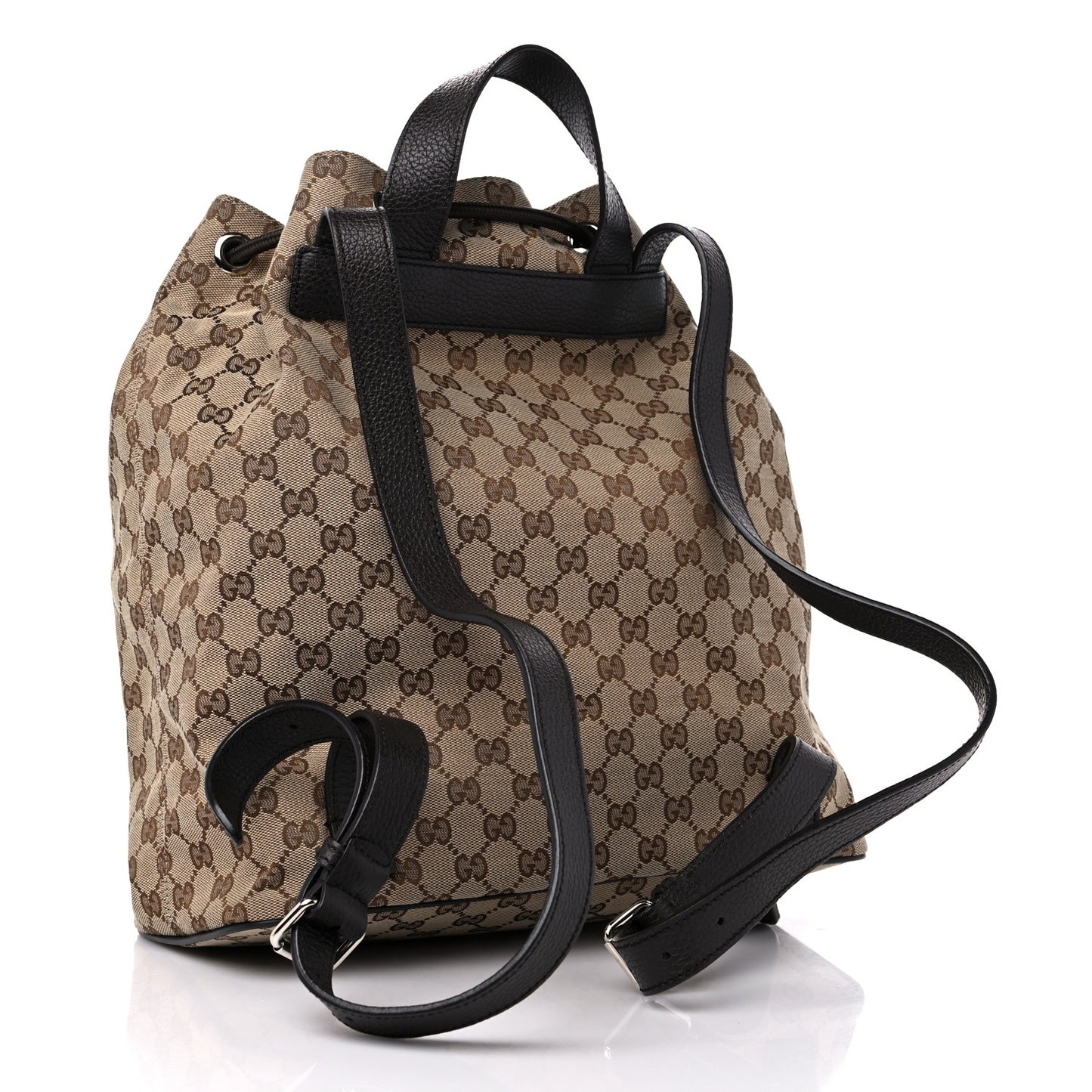 Monogram Dollar Calfskin O Drawstring Backpack Beige Ebony Testa di Moro Dark Chocolate