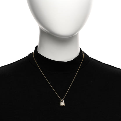 Roberto Coin 18K Yellow Gold Diamond Tiny Treasures Lock Pendant Necklace 2 of 5