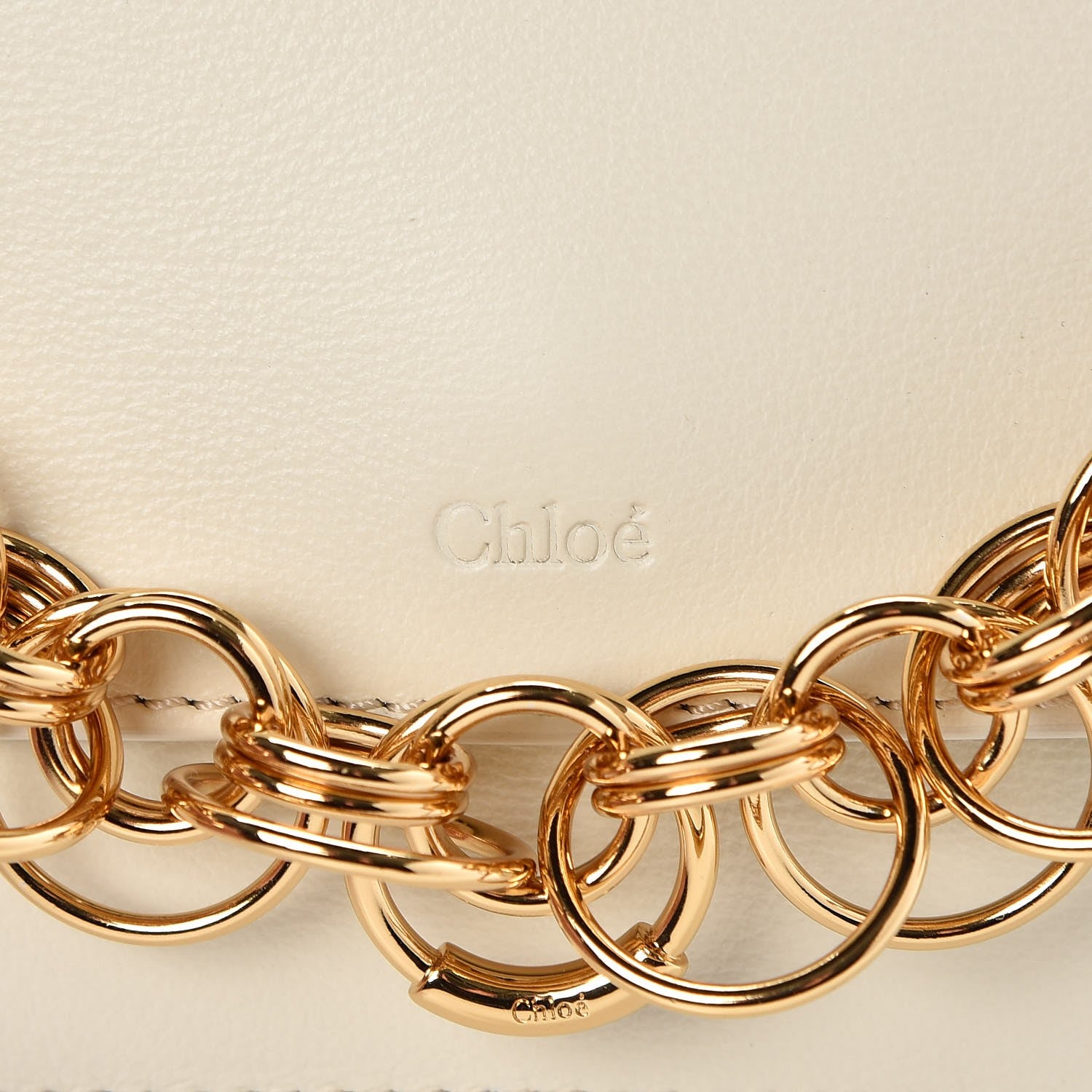 Chloe Calfskin Drew Bijou Clutch Natural White 6 of 8