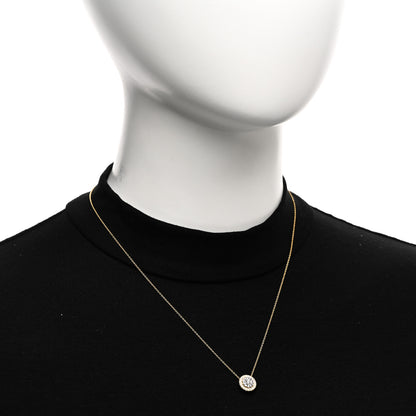 Roberto Coin 18K Yellow White Gold Diamond Small Siena Dot Pave Pendant Necklace 2 of 5
