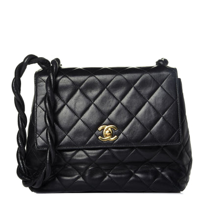 Chanel Lambskin Quilted Medium Braided Single Flap Black 1 of 9