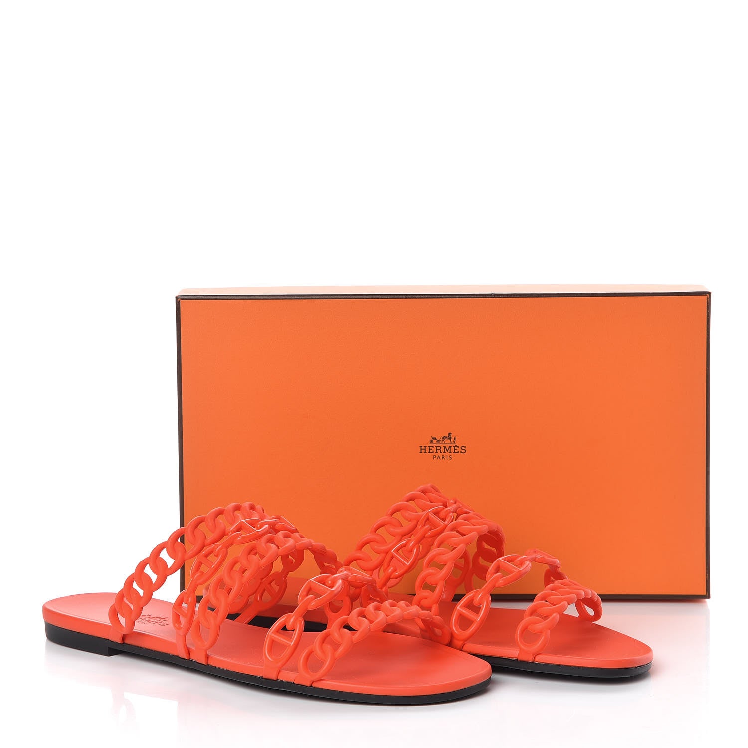 Hermes Rubber Chaine d'Ancre Nude Sandals 39 Pavot 8 of 8
