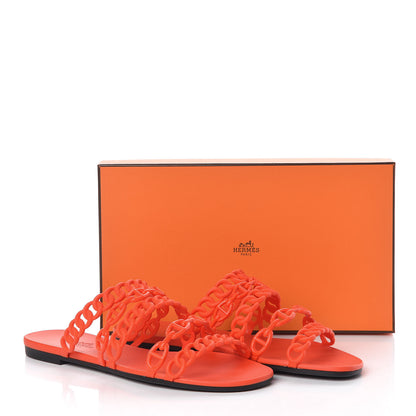 Hermes Rubber Chaine d'Ancre Nude Sandals 39 Pavot 8 of 8