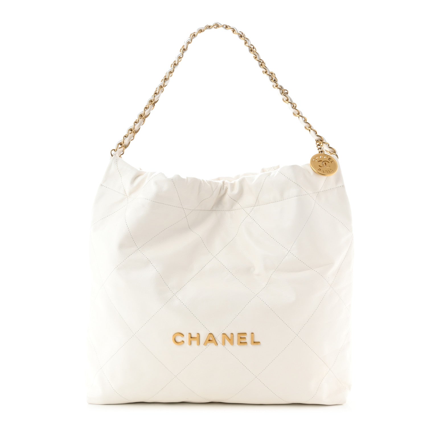 Chanel Shiny Calfskin Quilted Chanel 22 White 3 of 12