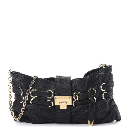 Jimmy Choo Grainy Calfskin Rio Oversized Clutch Bag Black 1 of 14