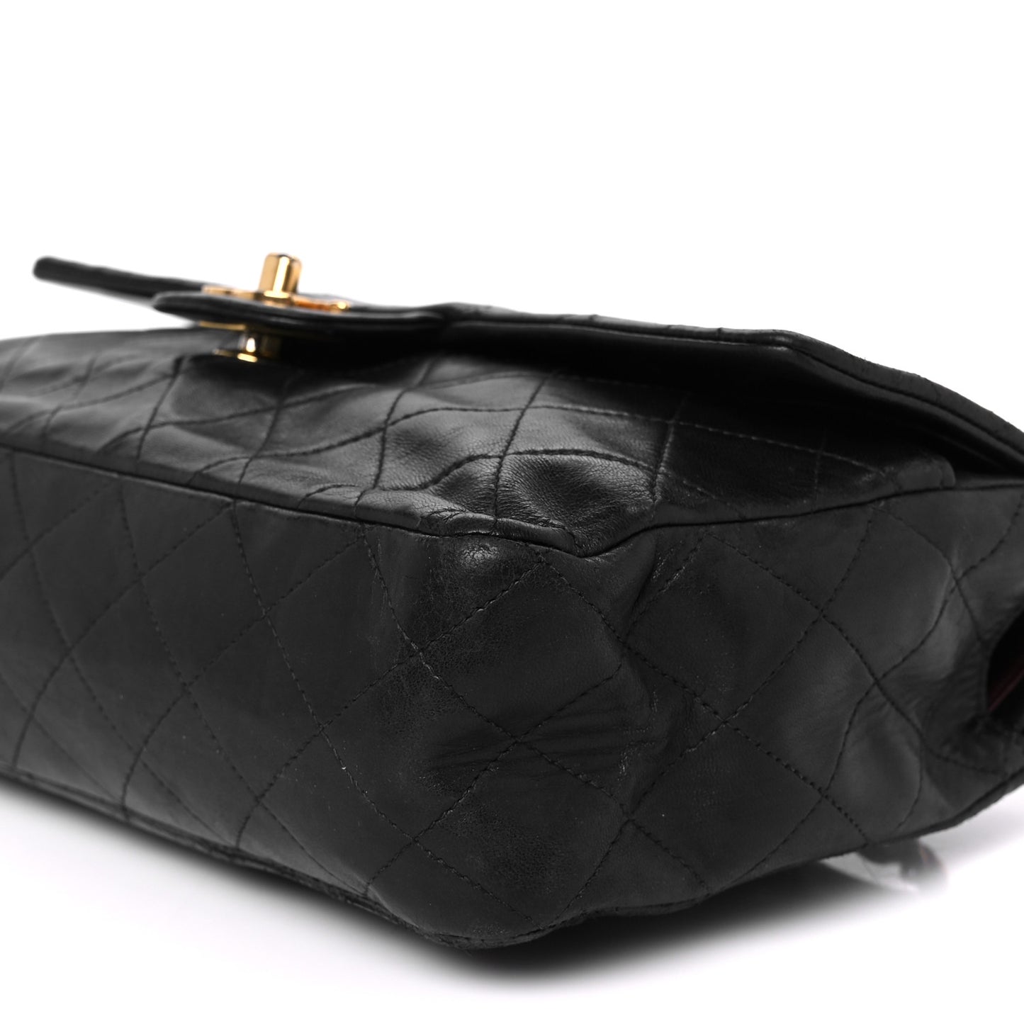 Lambskin Quilted Small Double Flap Black