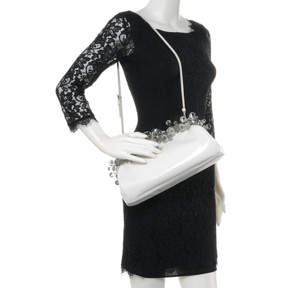 Prada Spazzolato Crystal Encrusted Clutch White 2 of 7