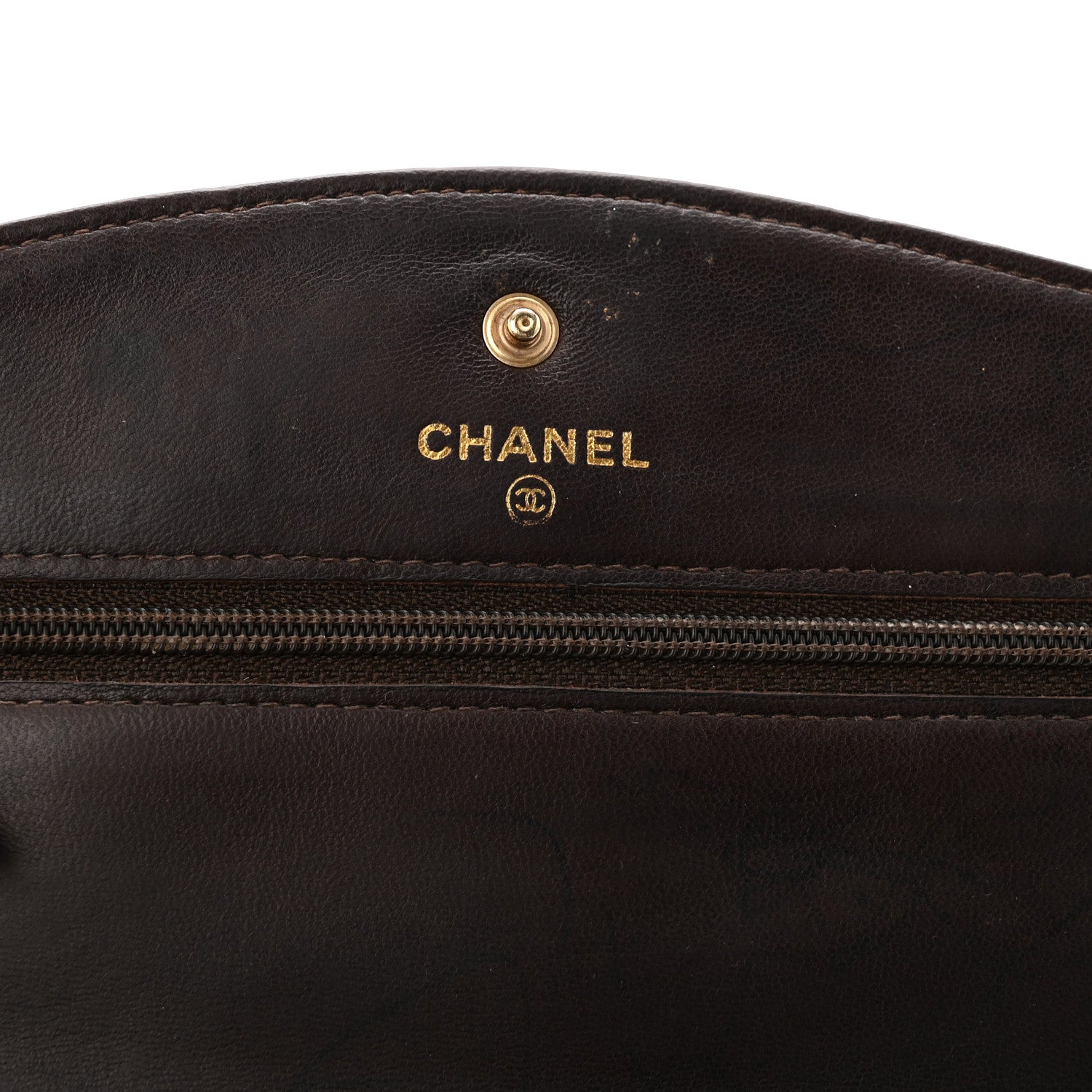 Chanel Caviar Timeless CC Wallet On Chain WOC Dark Brown 6 of 14