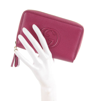 Gucci Pebbled Calfskin Medium Soho Zip Around Wallet Peonia Flower 2 of 7