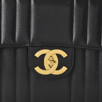 Chanel Caviar Vertical Quilted Single Flap Black 10 of 11