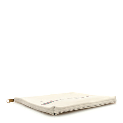 Gucci Pebbled Calfskin Medium Logo Portfolio Clutch White 3 of 6