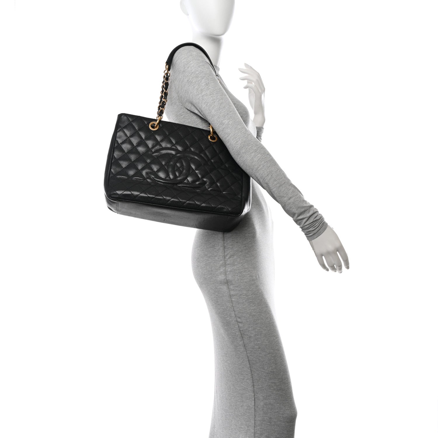 Chanel Caviar Quilted Grand Shopping Tote GST Black 2 of 10