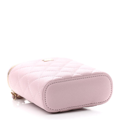 Chanel Caviar Quilted Small Vertical Coco Beauty Vanity Case With Chain Light Pink 4 of 12