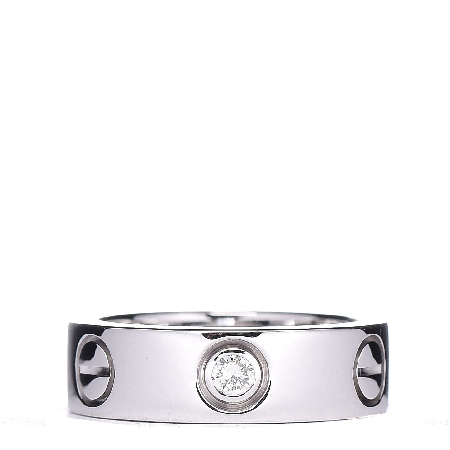 18K White Gold 3 Diamond 5.5mm LOVE Ring 47 4