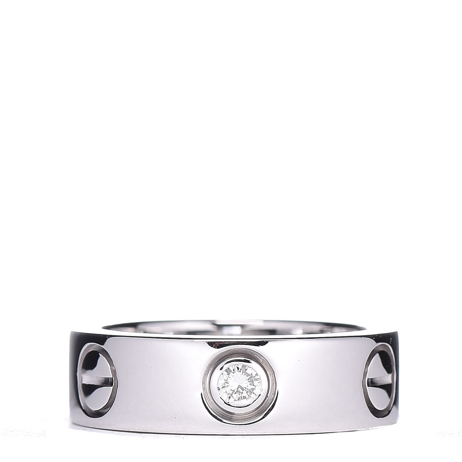 Cartier 18K White Gold 3 Diamond 5.5mm LOVE Ring 47 4 3 of 5