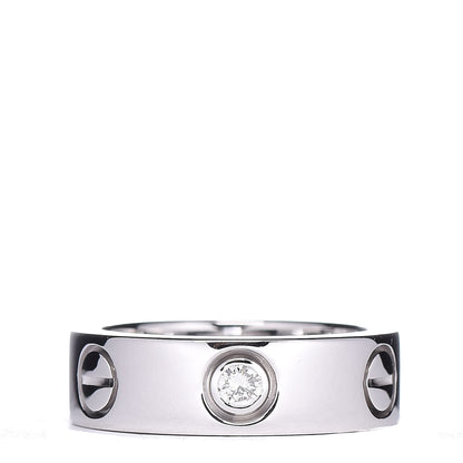 Cartier 18K White Gold 3 Diamond 5.5mm LOVE Ring 47 4 3 of 5