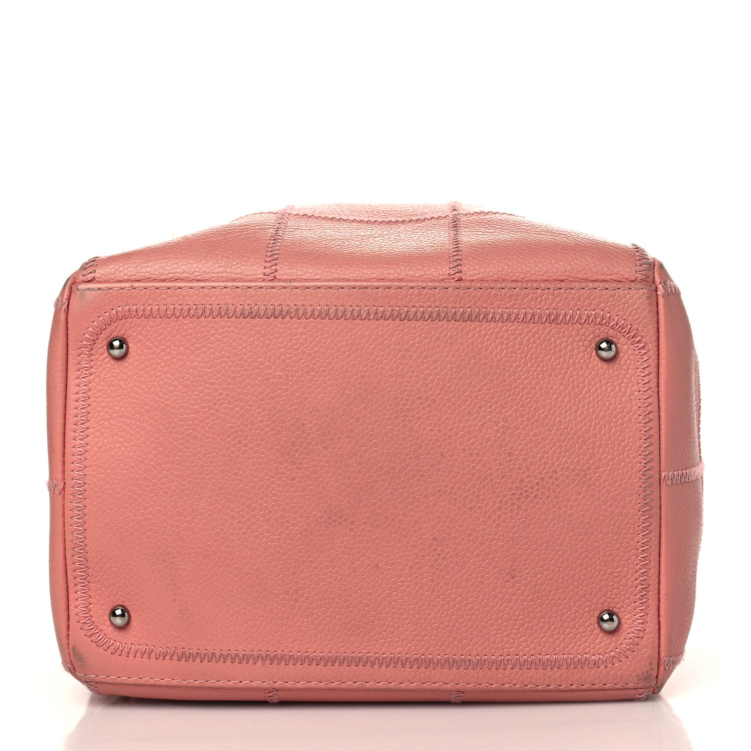 Chanel Caviar Square Stitched Bowler Pink 11 of 14