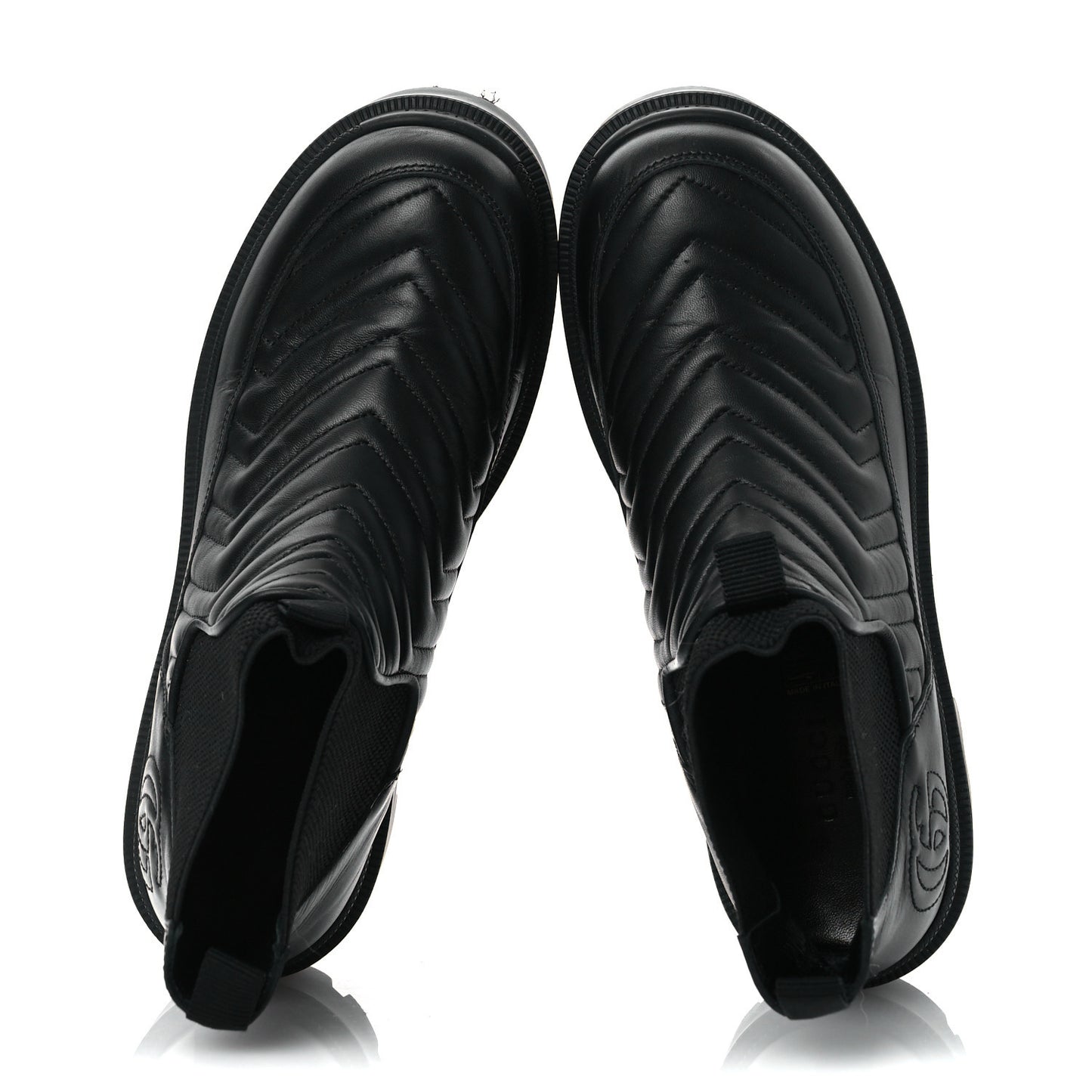 Calfskin Nappa Matelasse Frances Chelsea Boots 37 Black
