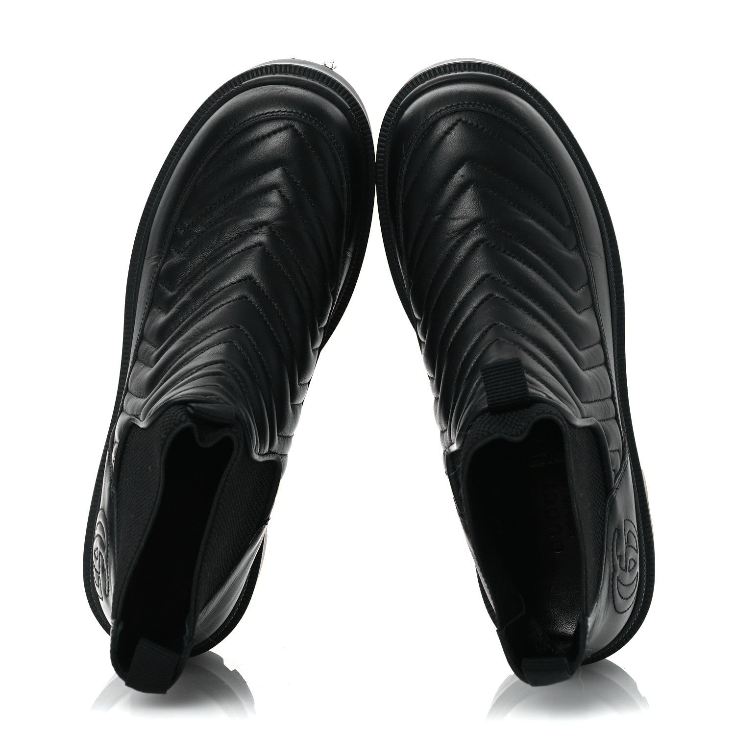 Gucci Calfskin Nappa Matelasse Frances Chelsea Boots 37 Black 2 of 15