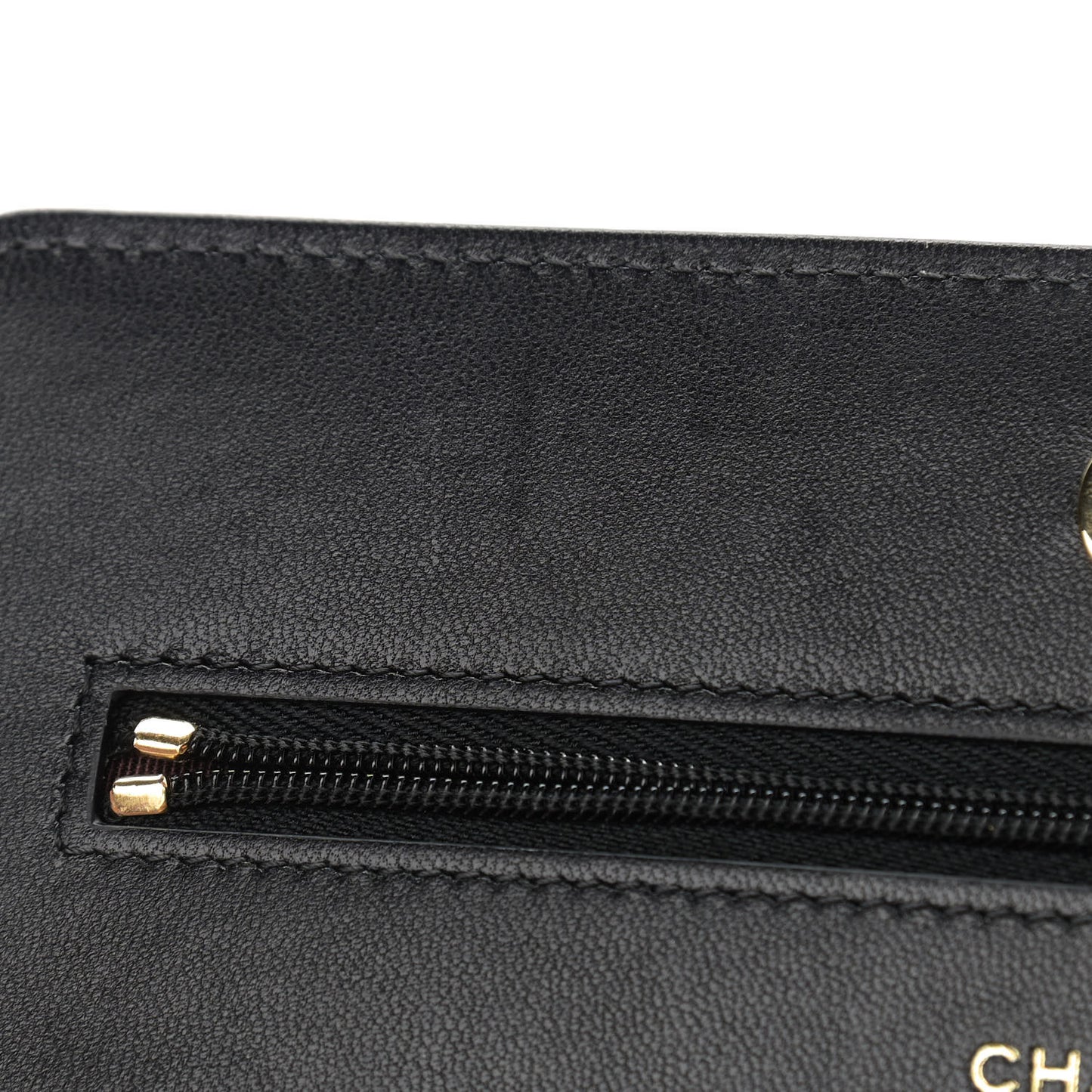 Lambskin Quilted Wallet On Chain WOC Black