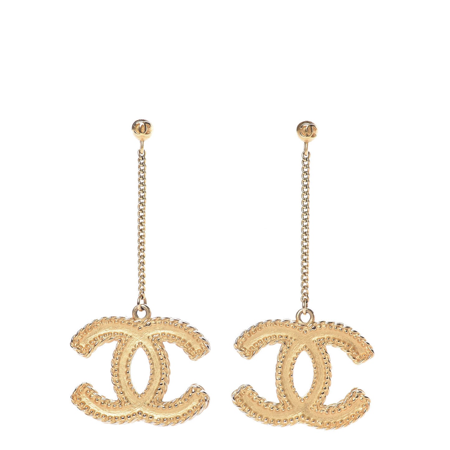 CC Drop Earrings Matte Gold