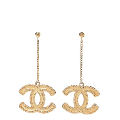 Chanel CC Drop Earrings Matte Gold 1 of 4