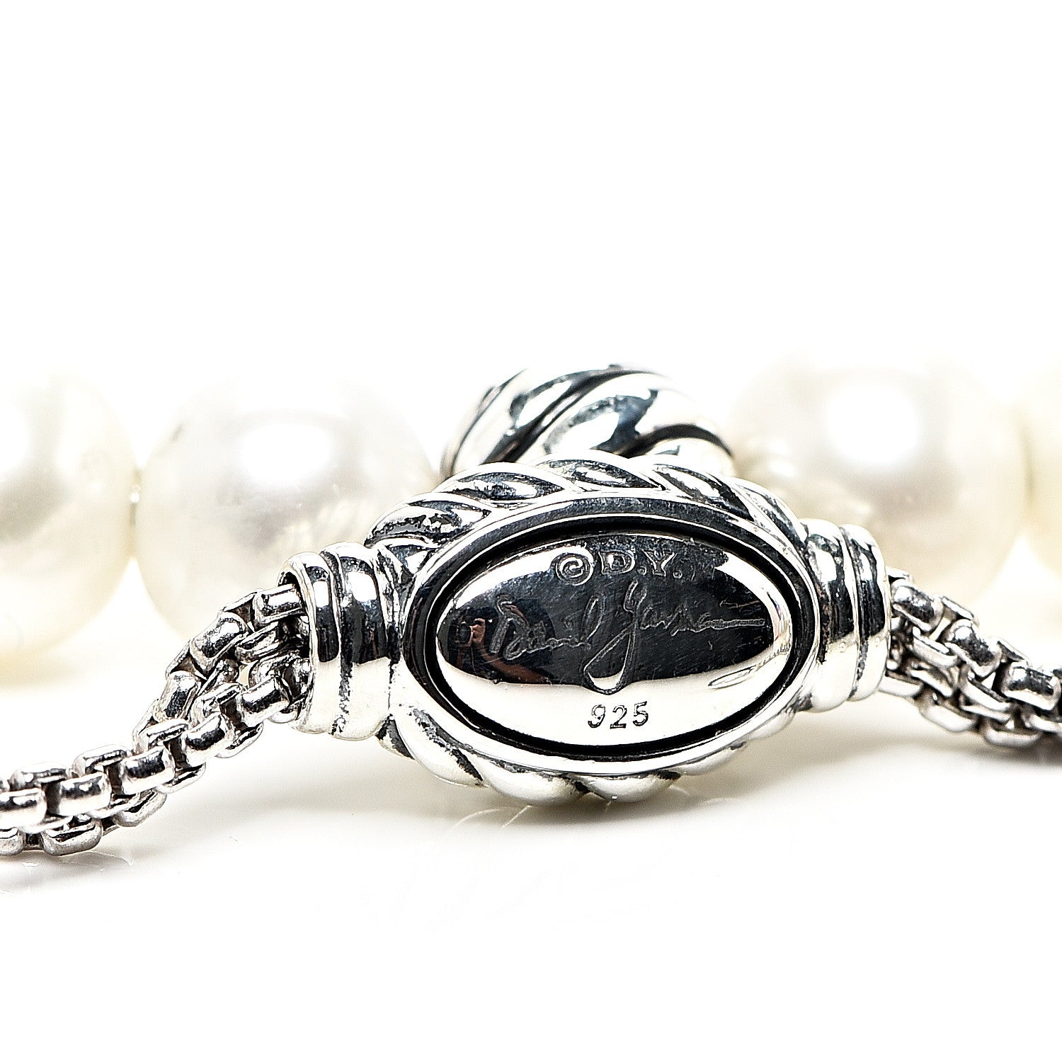 David Yurman Sterling Silver Pearl 8mm Spiritual Bead Bracelet 3 of 3