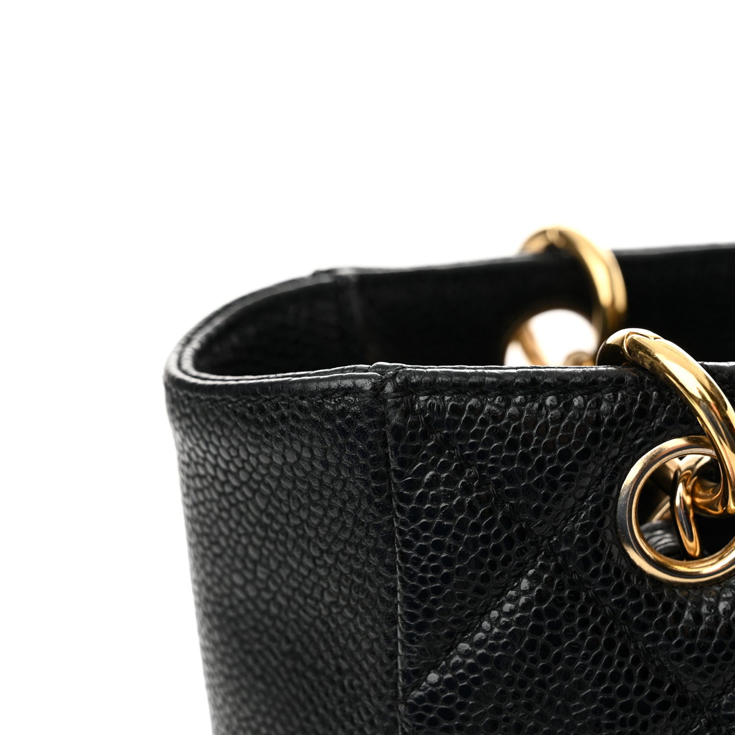 Caviar Quilted Petit Shopping Tote PST Black