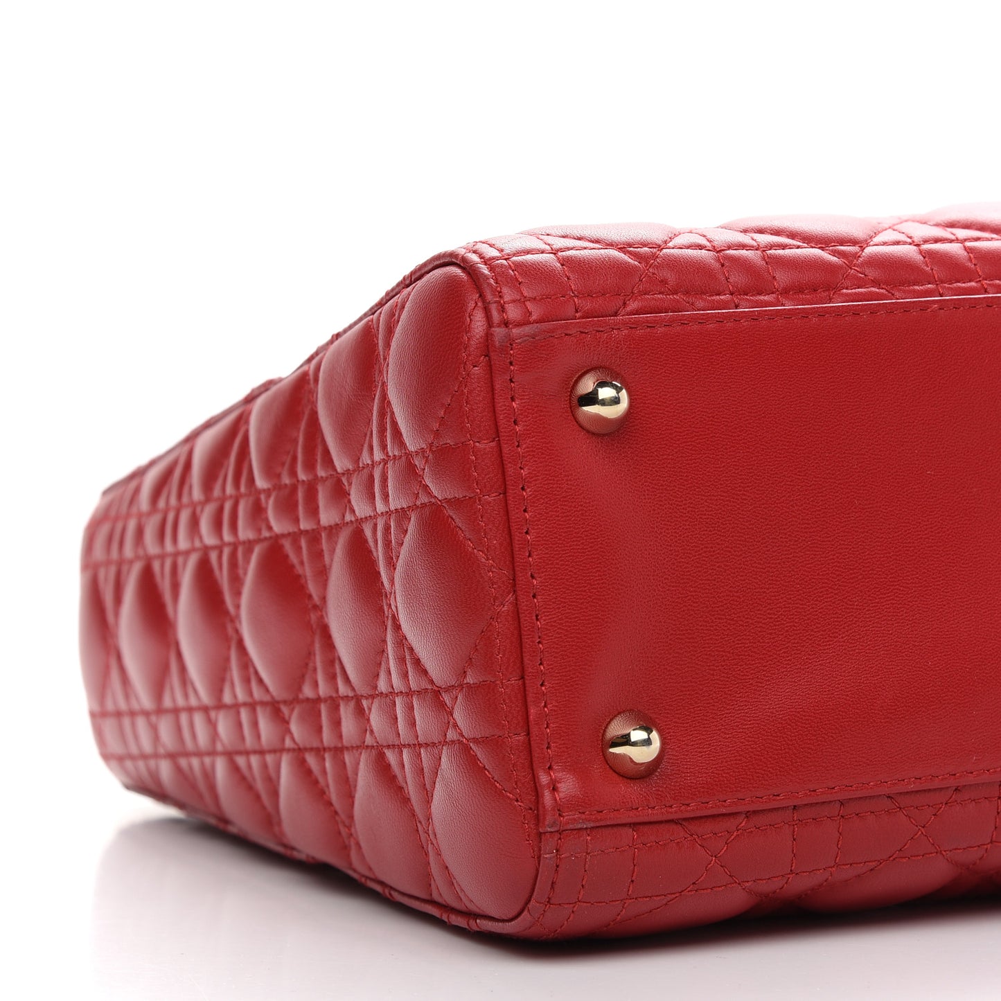 Lambskin Cannage Large Lady Dior Red